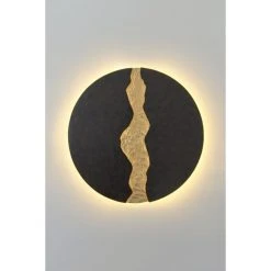 Holländer LAVA Wandleuchte LED Schwarz, Braun, Gold, 1-flammig