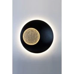 Holländer LUNA EXTRA GROSS Wandleuchte LED Schwarz, Braun, Gold, 1-flammig