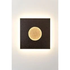 Holländer LUNA Wandleuchte LED Schwarz, Braun, Gold, 1-flammig