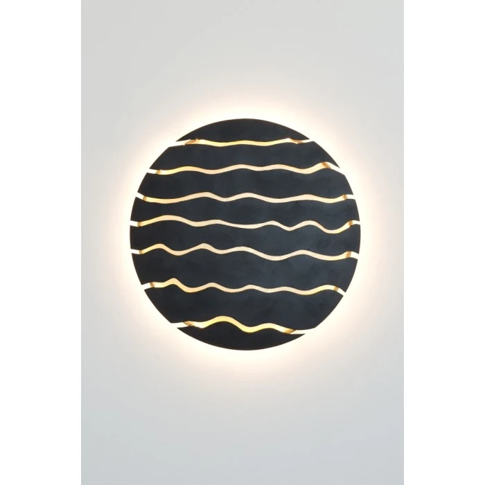 Holländer ONDATA Wandleuchte LED Schwarz, Braun, Gold, 1-flammig 1 Holländer ONDATA Wandleuchte LED Schwarz, Braun, Gold, 1-flammig