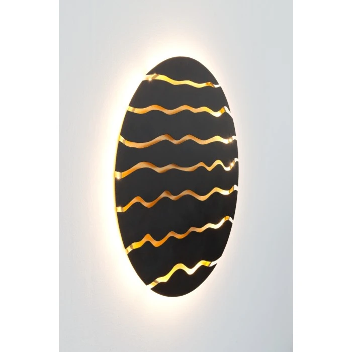 Holländer ONDATA Wandleuchte LED Schwarz, Braun, Gold, 1-flammig 2 Holländer ONDATA Wandleuchte LED Schwarz, Braun, Gold, 1-flammig – Bild 2