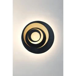 Holländer SPIRALE Wandleuchte LED Schwarz, Braun, Gold, 1-flammig