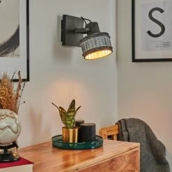 Hofstein Holsa Wandleuchte Schwarz, 1-flammig