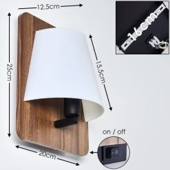 Hofstein Huddinge Wandleuchte Schwarz, Holz dunkel, 1-flammig 20 Hofstein Huddinge Wandleuchte Schwarz, Holz dunkel, 1-flammig -Wandleuchten Verkauf huddinge wandleuchte h3359754 1