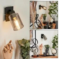 Hofstein Hunouri Wandleuchte Schwarz, 1-flammig