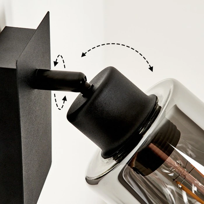 Hofstein Hunouri Wandleuchte Schwarz, 1-flammig 6 Hofstein Hunouri Wandleuchte Schwarz, 1-flammig - Image 6