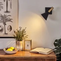 Hofstein Hybla Wandleuchte LED Schwarz, Gold, 1-flammig 22 Hofstein Hybla Wandleuchte LED Schwarz, Gold, 1-flammig -Wandleuchten Verkauf hybla wandleuchte h3412206 10