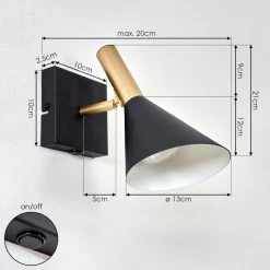 Hofstein Hybla Wandleuchte LED Schwarz, Gold, 1-flammig 15 Hofstein Hybla Wandleuchte LED Schwarz, Gold, 1-flammig -Wandleuchten Verkauf hybla wandleuchte h3412206 3