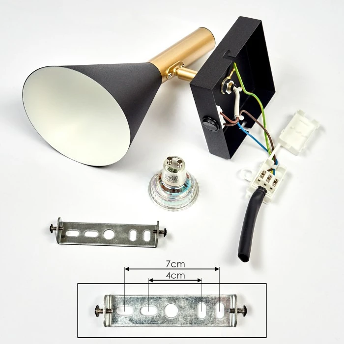 Hofstein Hybla Wandleuchte LED Schwarz, Gold, 1-flammig 5 Hofstein Hybla Wandleuchte LED Schwarz, Gold, 1-flammig - Image 5