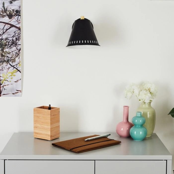 Hofstein Iasoa Wandleuchte Messing, Schwarz, 1-flammig 2 Hofstein Iasoa Wandleuchte Messing, Schwarz, 1-flammig - Image 2