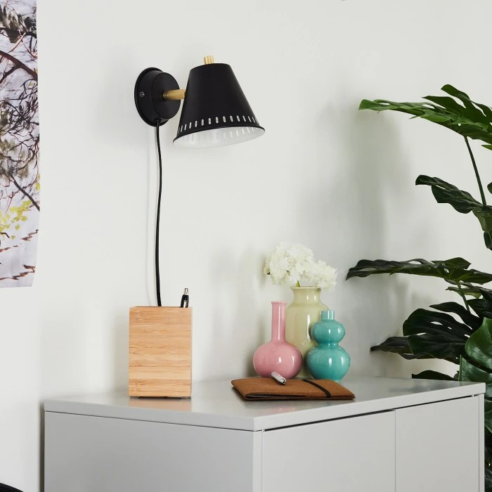 Hofstein Iasoa Wandleuchte Messing, Schwarz, 1-flammig 10 Hofstein Iasoa Wandleuchte Messing, Schwarz, 1-flammig - Image 10