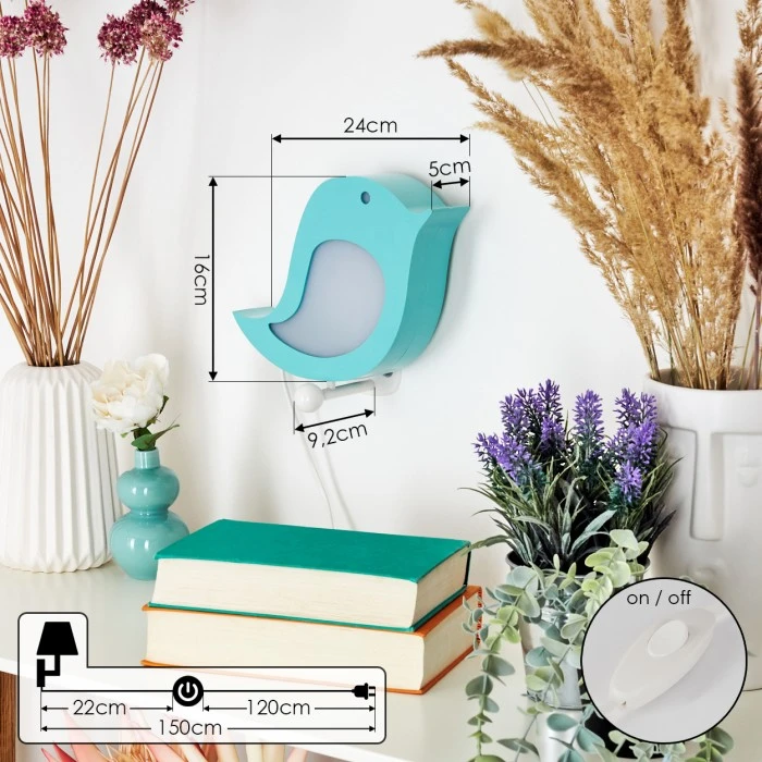 Hofstein Inklin Wandleuchte LED Blau, 1-flammig 4 Hofstein Inklin Wandleuchte LED Blau, 1-flammig - Image 4