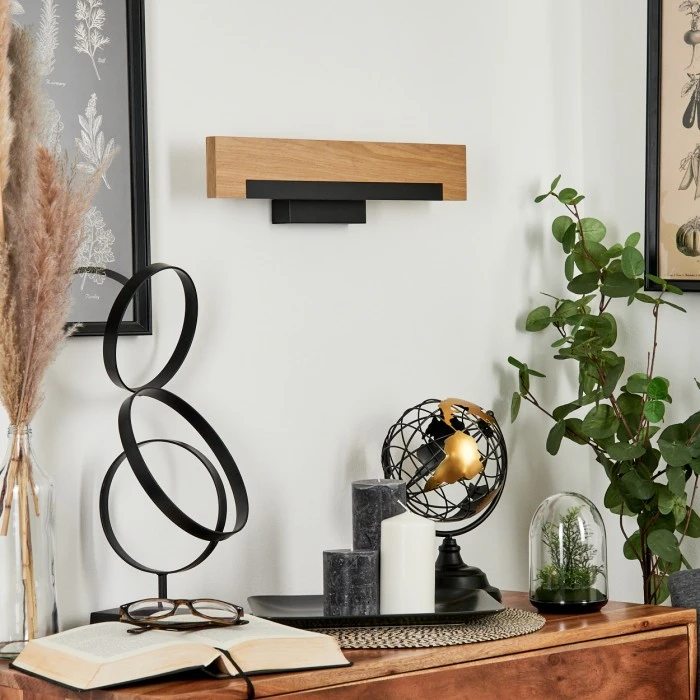 Hofstein Inzino Wandleuchte LED Schwarz, Naturfarben, 1-flammig 2 Hofstein Inzino Wandleuchte LED Schwarz, Naturfarben, 1-flammig - Image 2