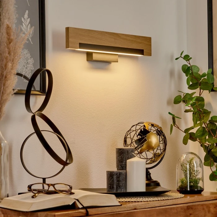 Hofstein Inzino Wandleuchte LED Schwarz, Naturfarben, 1-flammig 11 Hofstein Inzino Wandleuchte LED Schwarz, Naturfarben, 1-flammig - Image 11