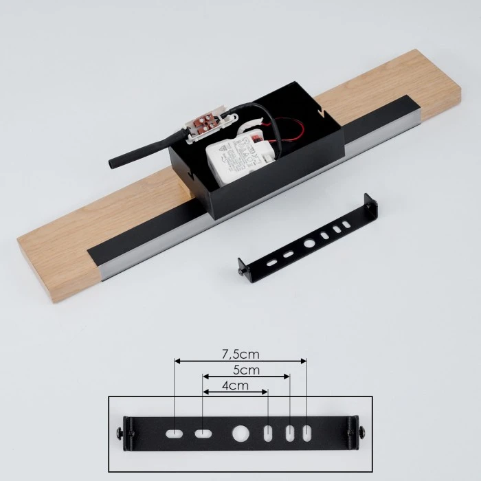 Hofstein Inzino Wandleuchte LED Schwarz, Naturfarben, 1-flammig 5 Hofstein Inzino Wandleuchte LED Schwarz, Naturfarben, 1-flammig - Image 5