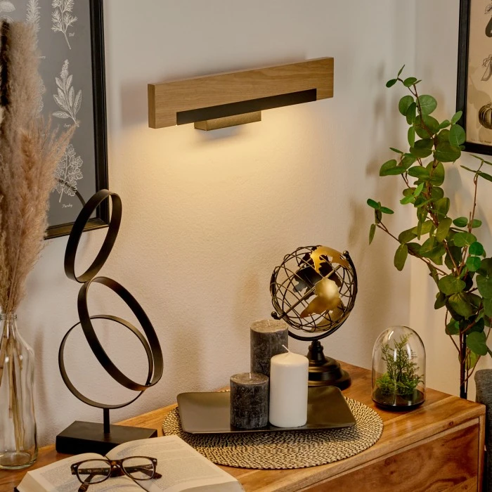 Hofstein Inzino Wandleuchte LED Schwarz, Naturfarben, 1-flammig 7 Hofstein Inzino Wandleuchte LED Schwarz, Naturfarben, 1-flammig - Image 7