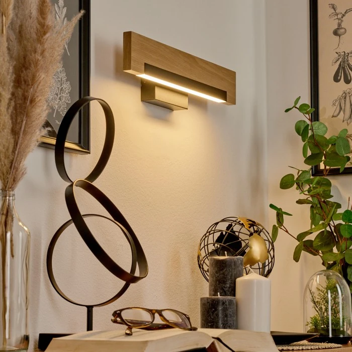 Hofstein Inzino Wandleuchte LED Schwarz, Naturfarben, 1-flammig 9 Hofstein Inzino Wandleuchte LED Schwarz, Naturfarben, 1-flammig - Image 9