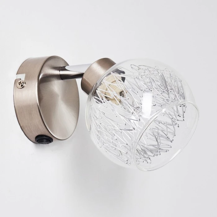 Hofstein Iskuras Wandleuchte Nickel-Matt, 1-flammig 5 Hofstein Iskuras Wandleuchte Nickel-Matt, 1-flammig - Image 5