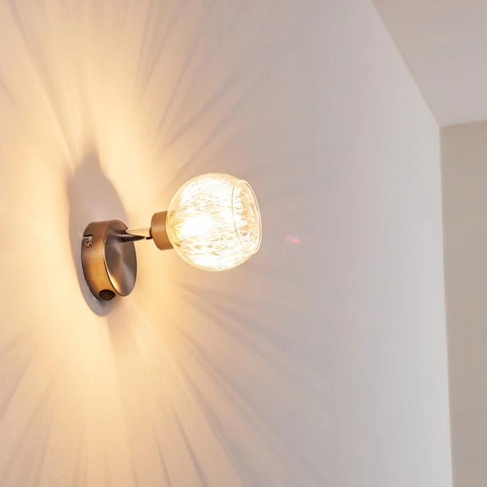 Hofstein Iskuras Wandleuchte Nickel-Matt, 1-flammig 6 Hofstein Iskuras Wandleuchte Nickel-Matt, 1-flammig - Image 6