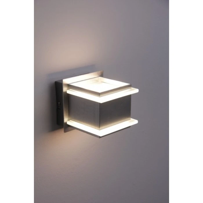 Hofstein Jaipur Wandleuchte LED Edelstahl, 1-flammig 1 Hofstein Jaipur Wandleuchte LED Edelstahl, 1-flammig