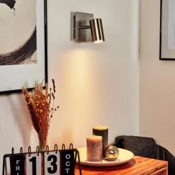 Hofstein Javel Wandleuchte Nickel-Matt, Chrom, 1-flammig