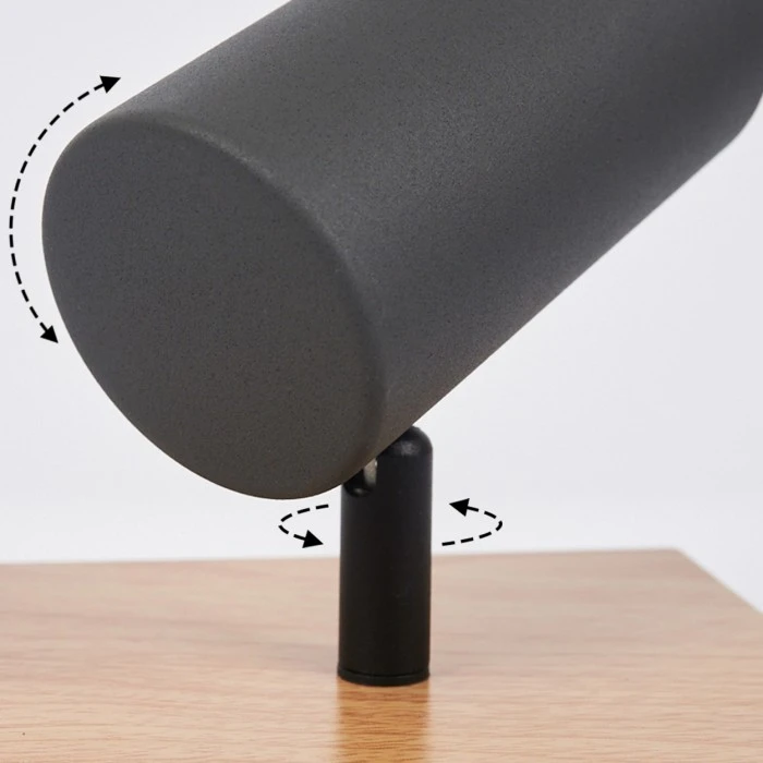 Hofstein Javel Wandleuchte Schwarz, Grau, Holzoptik, 1-flammig 3 Hofstein Javel Wandleuchte Schwarz, Grau, Holzoptik, 1-flammig - Image 3