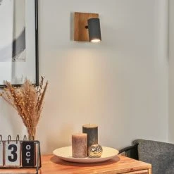 Hofstein Javel Wandleuchte Schwarz, Grau, Holzoptik, 1-flammig 21 Hofstein Javel Wandleuchte Schwarz, Grau, Holzoptik, 1-flammig -Wandleuchten Verkauf javel wandleuchte h3452653 9