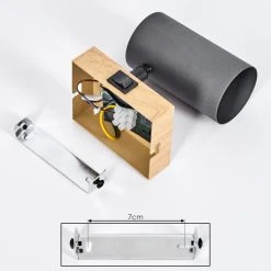 Hofstein Javel Wandleuchte Schwarz, Grau, Holzoptik, 1-flammig -Wandleuchten Verkauf javel wandleuchte h3563977 4