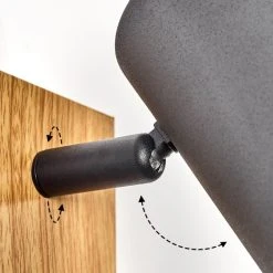 Hofstein Javel Wandleuchte Schwarz, Grau, Holzoptik, 1-flammig -Wandleuchten Verkauf javel wandleuchte h3563977 5