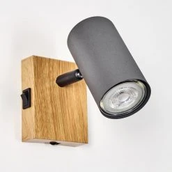 Hofstein Javel Wandleuchte Schwarz, Grau, Holzoptik, 1-flammig -Wandleuchten Verkauf javel wandleuchte h3563977 7