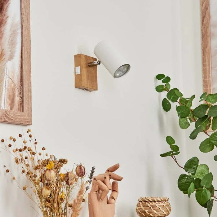 Hofstein Javel Wandleuchte Chrom, Holzoptik, Naturfarben, 1-flammig 11 Hofstein Javel Wandleuchte Chrom, Holzoptik, Naturfarben, 1-flammig - Image 11