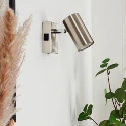 Hofstein Javel Wandleuchte Nickel-Matt, Chrom, 1-flammig -Wandleuchten Verkauf javel wandleuchte h3599709 9