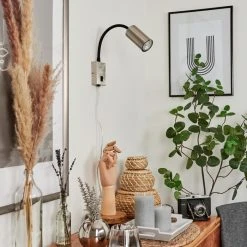 Hofstein Javel Wandleuchte Nickel-Matt, Schwarz, 1-flammig -Wandleuchten Verkauf javel wandleuchte h3612699 10