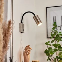 Hofstein Javel Wandleuchte Nickel-Matt, Schwarz, 1-flammig -Wandleuchten Verkauf javel wandleuchte h3612699 9