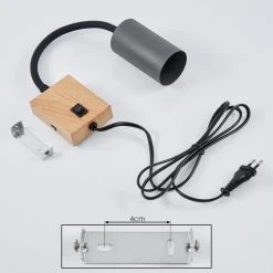 Hofstein Javel Wandleuchte Anthrazit, Holzoptik, 1-flammig -Wandleuchten Verkauf javel wandleuchte h3613153 4