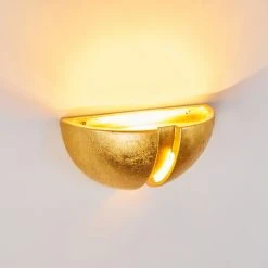 Hofstein Kawasaki Wandleuchte Gold, 1-flammig -Wandleuchten Verkauf kawasaki wandleuchte h3010143 do4 14