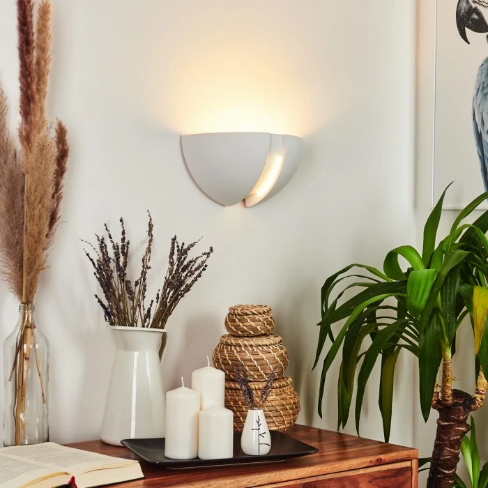 Hofstein Kawasaki Wandleuchte Weiß, 1-flammig 1 Hofstein Kawasaki Wandleuchte Weiß, 1-flammig