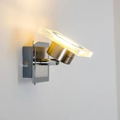 Hofstein Kolari Wandleuchte LED Nickel-Matt, Chrom, 1-flammig -Wandleuchten Verkauf kolari wandleuchte h3007105 10