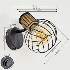 Hofstein Kolfer Wandleuchte Schwarz, 1-flammig 15 Hofstein Kolfer Wandleuchte Schwarz, 1-flammig -Wandleuchten Verkauf kolfer wandleuchte h3397794 3