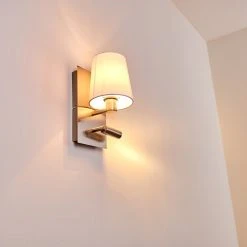 Hofstein Kublis Wandleuchte LED Nickel-Matt, 2-flammig -Wandleuchten Verkauf kublis wandleuchte h3296011 do1 11