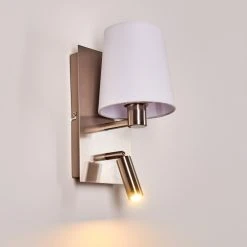 Hofstein Kublis Wandleuchte LED Nickel-Matt, 2-flammig -Wandleuchten Verkauf kublis wandleuchte h3296011 do1 8