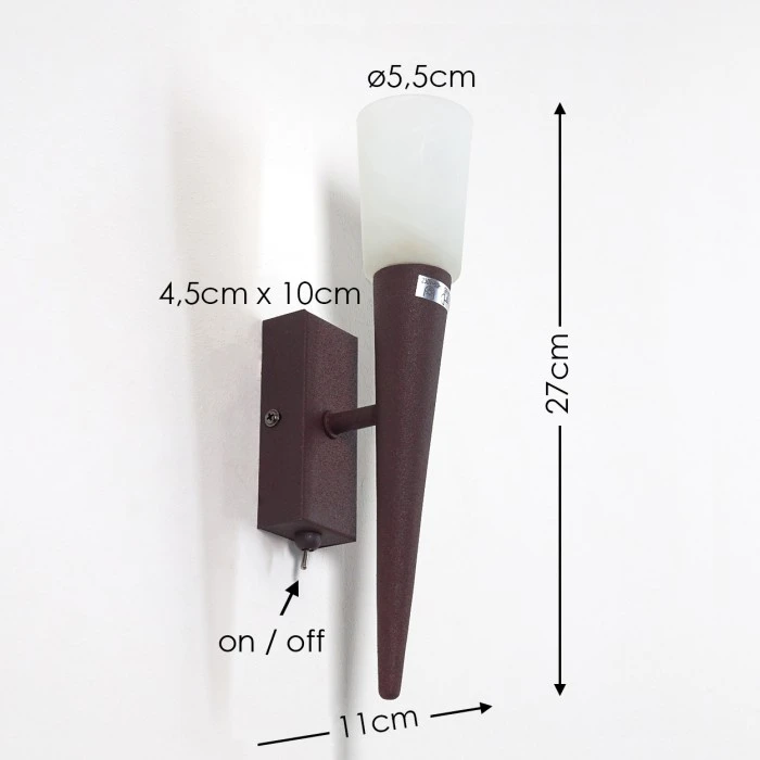 Hofstein Kundi Wandleuchte Rostfarben, 1-flammig 2 Hofstein Kundi Wandleuchte Rostfarben, 1-flammig - Image 2