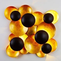 Holländer LED Wandleuchte gold-schwarz Schwarz, Gold, 9-flammig -Wandleuchten Verkauf led wandleuchte gold schwarz 300 k 13246 13