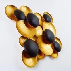 Holländer LED Wandleuchte gold-schwarz Schwarz, Gold, 9-flammig -Wandleuchten Verkauf led wandleuchte gold schwarz 300 k 13246 5