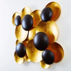 Holländer LED Wandleuchte gold-schwarz Schwarz, Gold, 9-flammig -Wandleuchten Verkauf led wandleuchte gold schwarz 300 k 13246 7