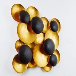 Holländer LED Wandleuchte gold-schwarz Schwarz, Gold, 9-flammig -Wandleuchten Verkauf led wandleuchte gold schwarz 300 k 13246 9