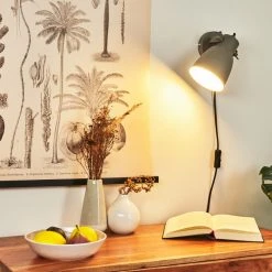 Hofstein Leiwoma Wandleuchte Schwarz, Grau, 1-flammig -Wandleuchten Verkauf leiwoma wandleuchte h3420614 6