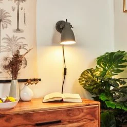 Hofstein Leiwoma Wandleuchte Schwarz, Grau, 1-flammig -Wandleuchten Verkauf leiwoma wandleuchte h3420614 8