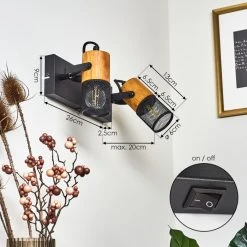 Hofstein Lenalau Wandleuchte Schwarz, 2-flammig -Wandleuchten Verkauf lenalau wandleuchte h3404126 3