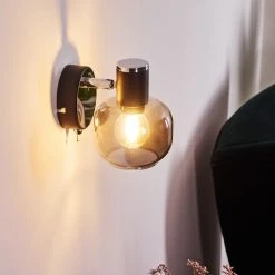 Hofstein Lexington Wandleuchte Chrom, Schwarz, 1-flammig -Wandleuchten Verkauf lexington wandleuchte h3367322 3